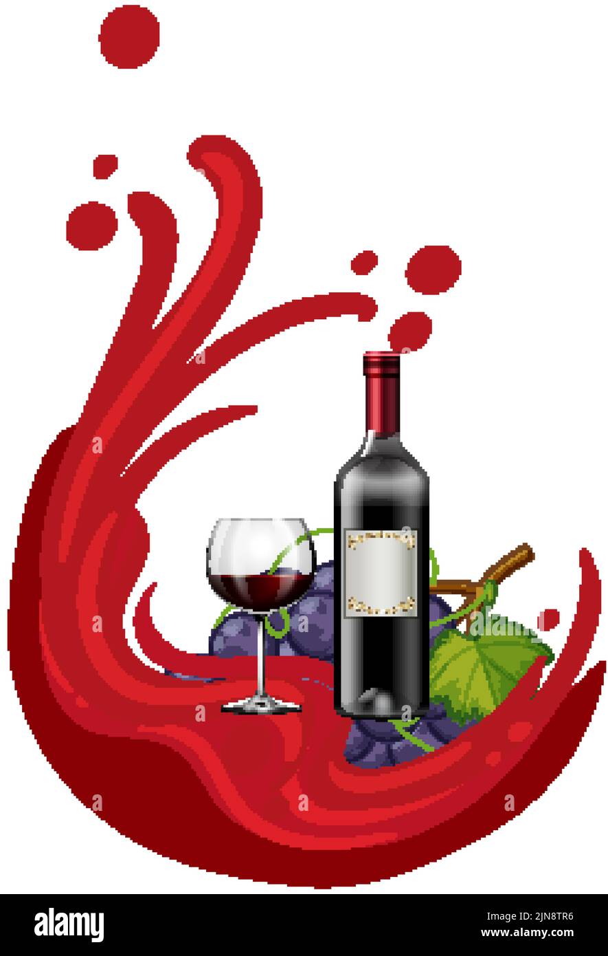 Drinking red wine concept vector illustration Stock Vector Image & Art