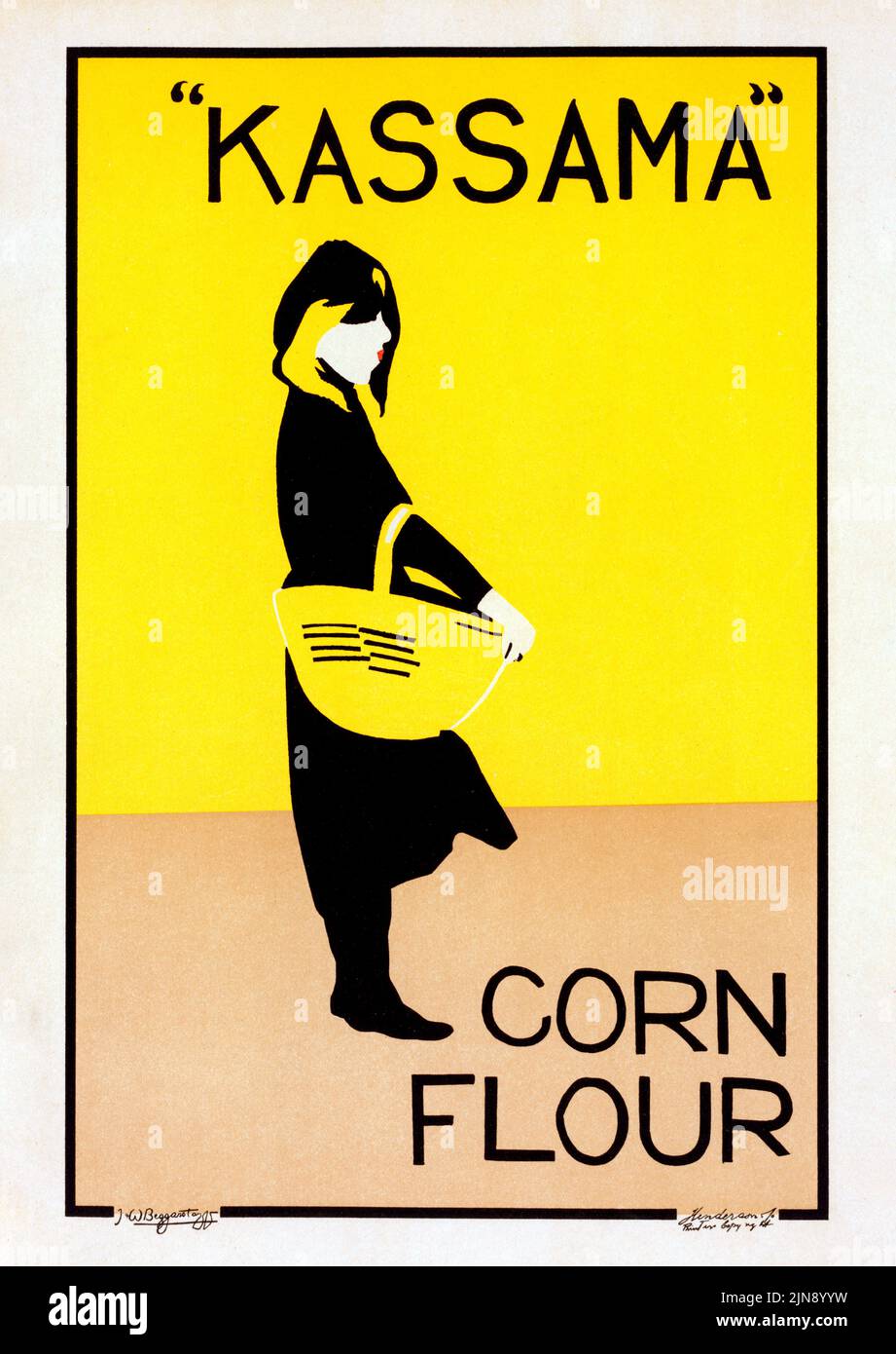 Advertising poster for Kassama Corn Flour Les Maitres de l'Affiche,1900, plate 232 by Beggarstaff Brothers 1894 Stock Photo