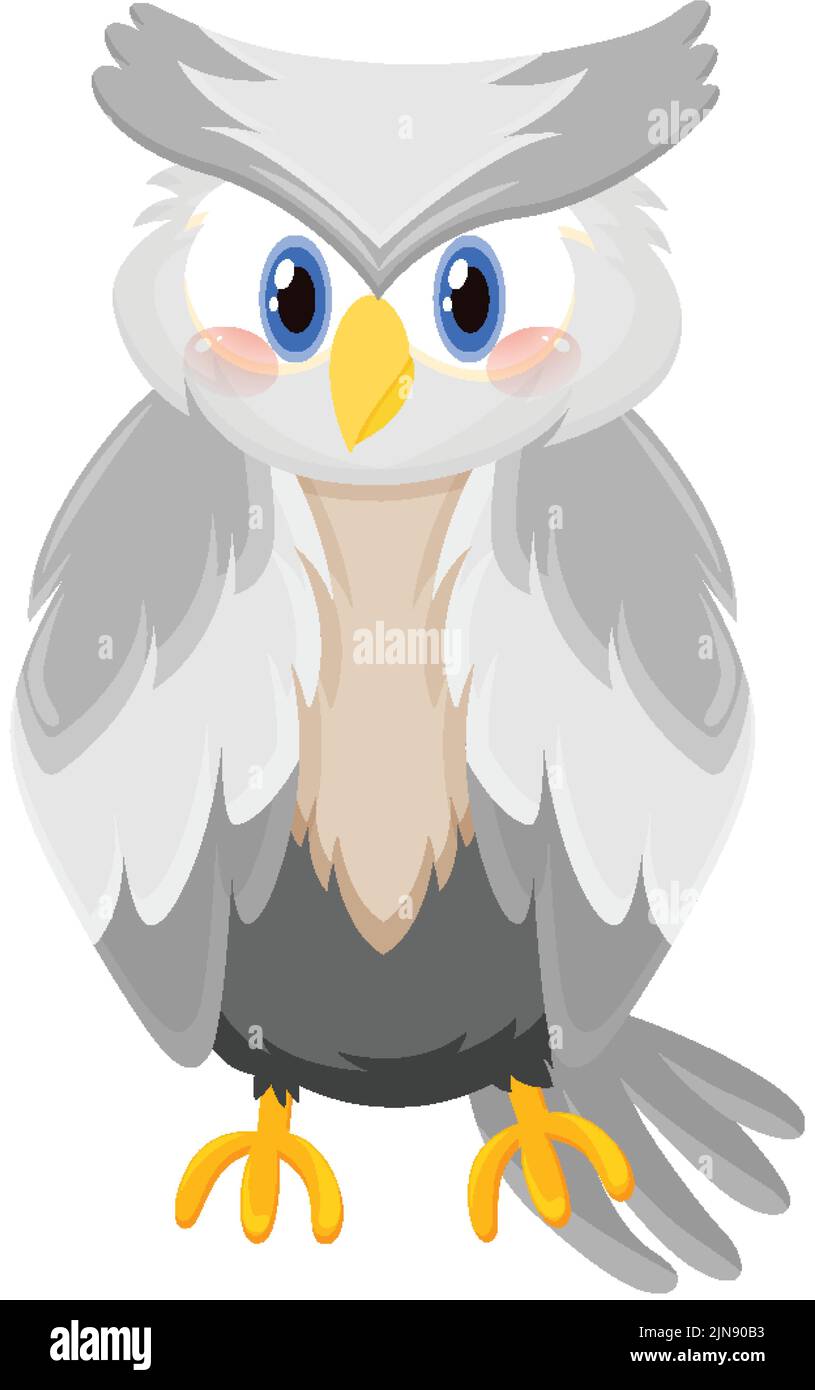 White owl bird in cartoon style illustration Stock Vector Image & Art - Alamy