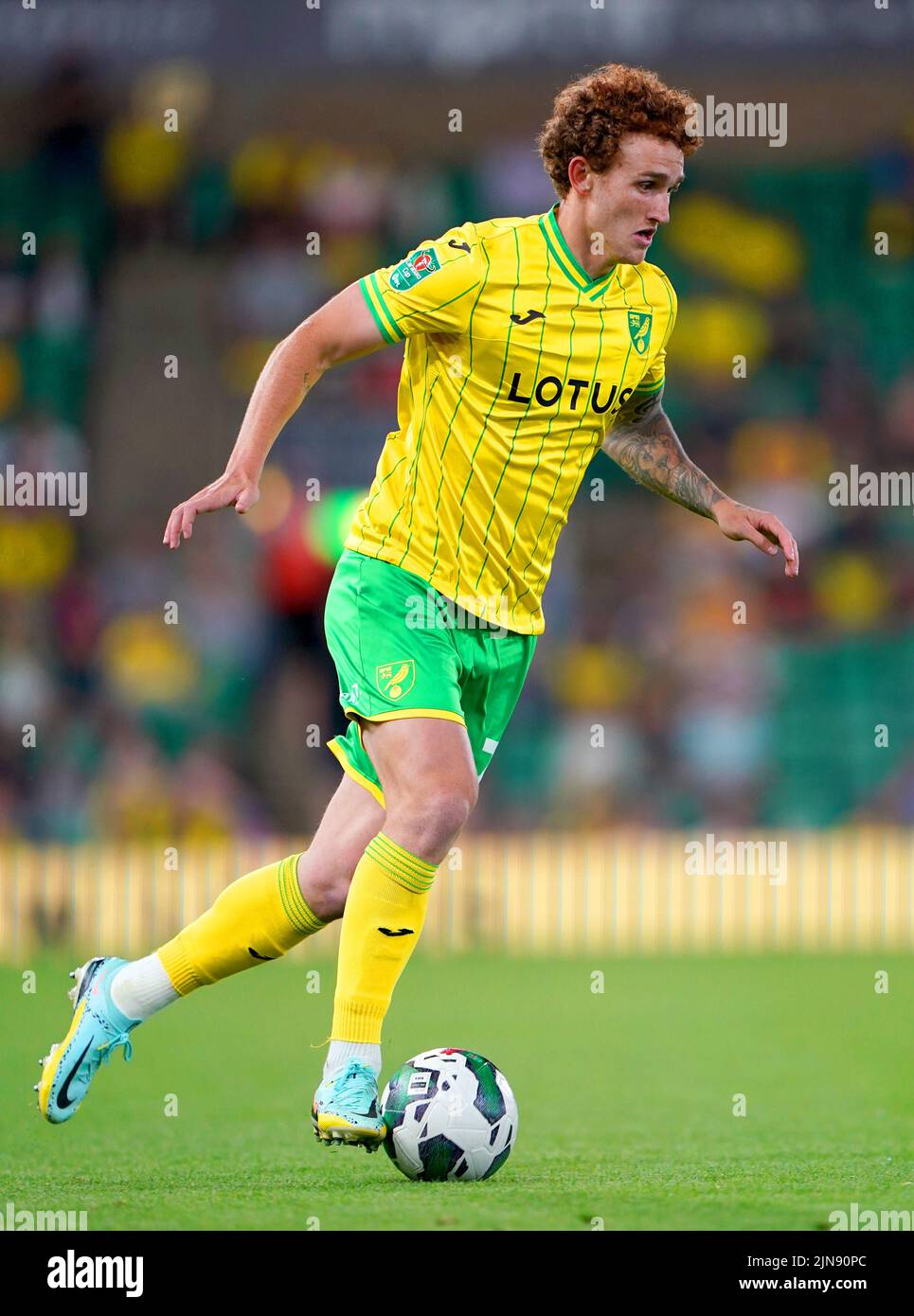 Norwich City's Josh Sargent during the Carabao Cup, first round match at Carrow Road, Norwich. Picture date: Tuesday August 9, 2022. Stock Photo