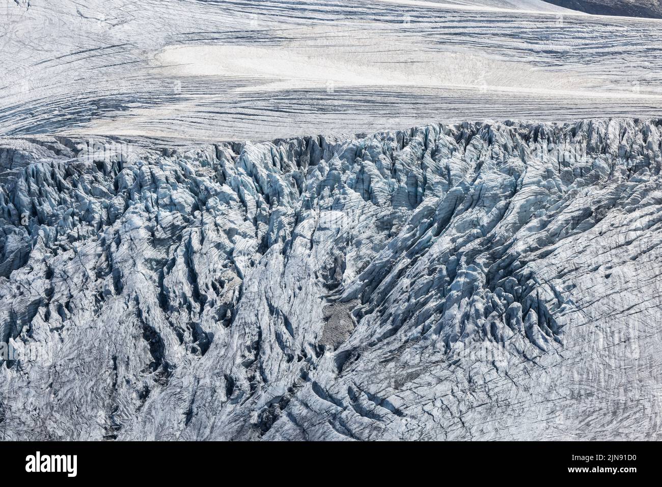details of the ice of Steingletscher in the Bernese Alps Stock Photo