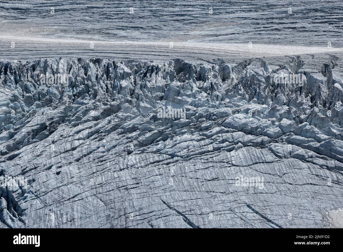 details of the ice of Steingletscher in the Bernese Alps Stock Photo