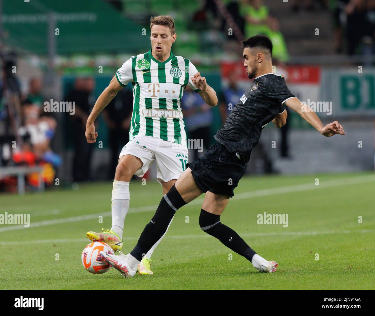 BUDAPEST, HUNGARY - AUGUST 4: Ihor Kharatin of Ferencvarosi TC celebrates  his goal during the UEFA Champions League Third Qualifying Round 1st Leg  match between Ferencvarosi TC and SK Slavia Praha at