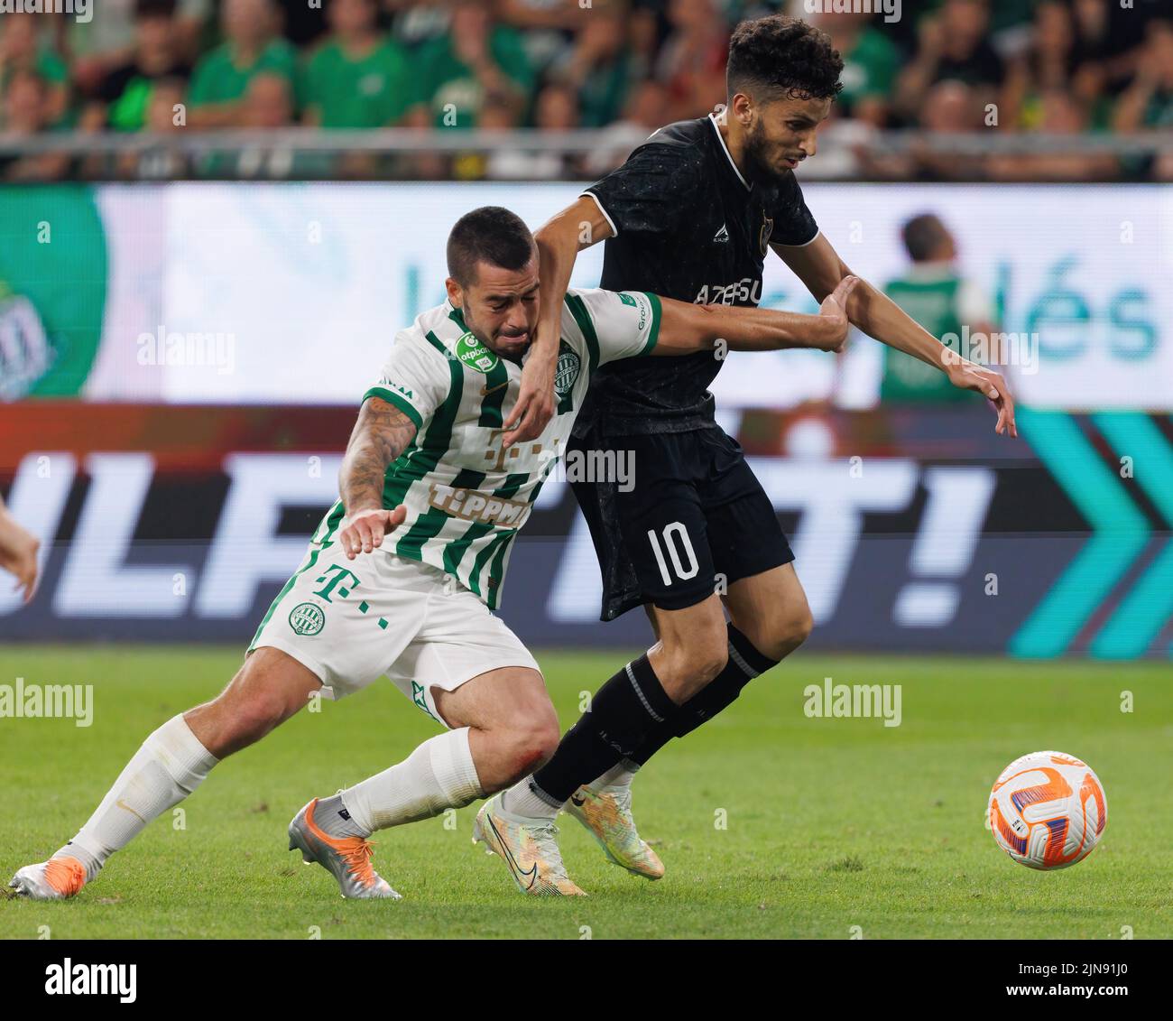 BUDAPEST, HUNGARY - AUGUST 4: Miha Blazic of Ferencvarosi TC controls the  ball during the UEFA Champions League Third Qualifying Round 1st Leg match  between Ferencvarosi TC and SK Slavia Praha at