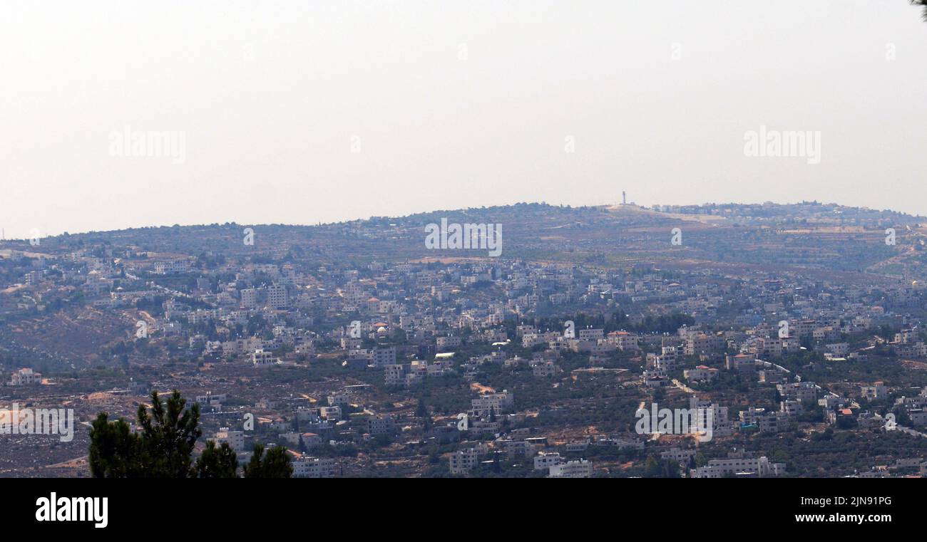A view of the Palestinian village of Beit Jala in the West Bank. Stock Photo