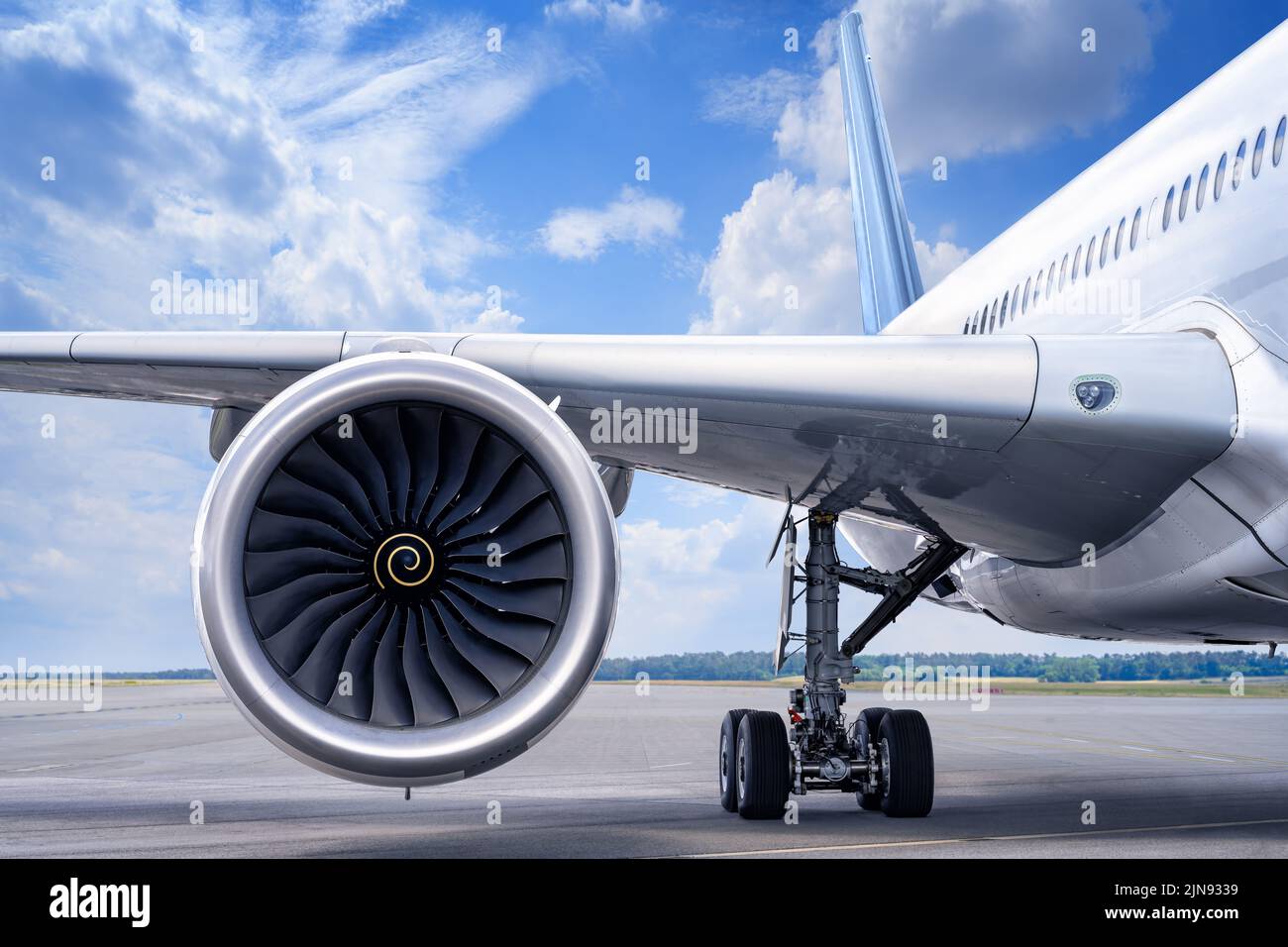 jet engine of n modern airliner Stock Photo