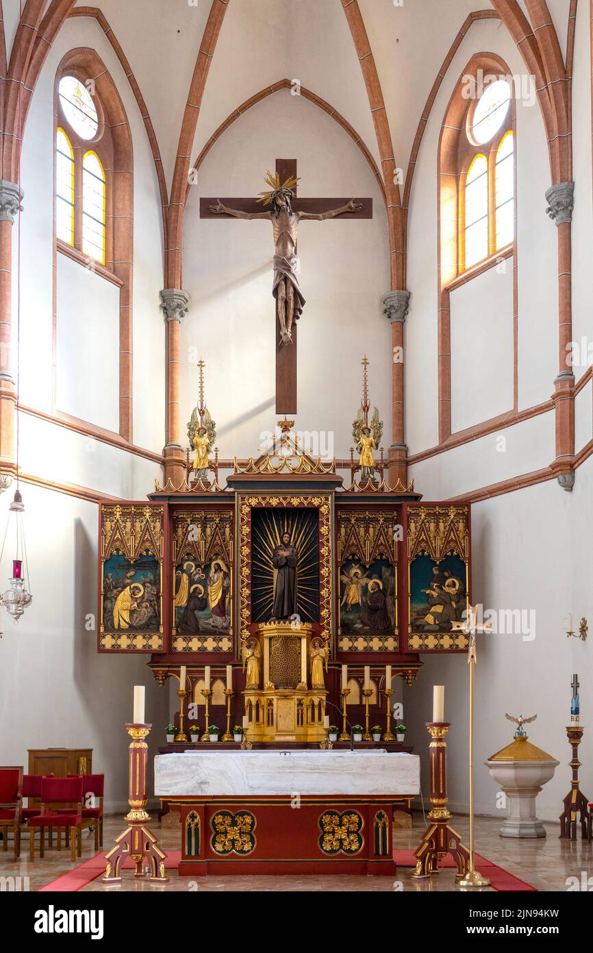 Winged altar in the Nikolaikirche, Villach Austria Stock Photo
