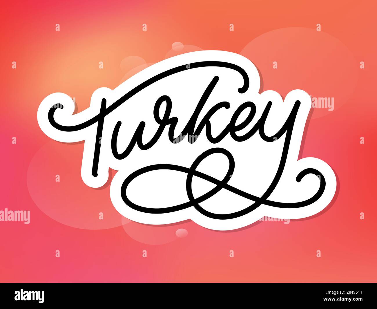 Turkey Lettering. Handwritten name of the country. Vector design ...