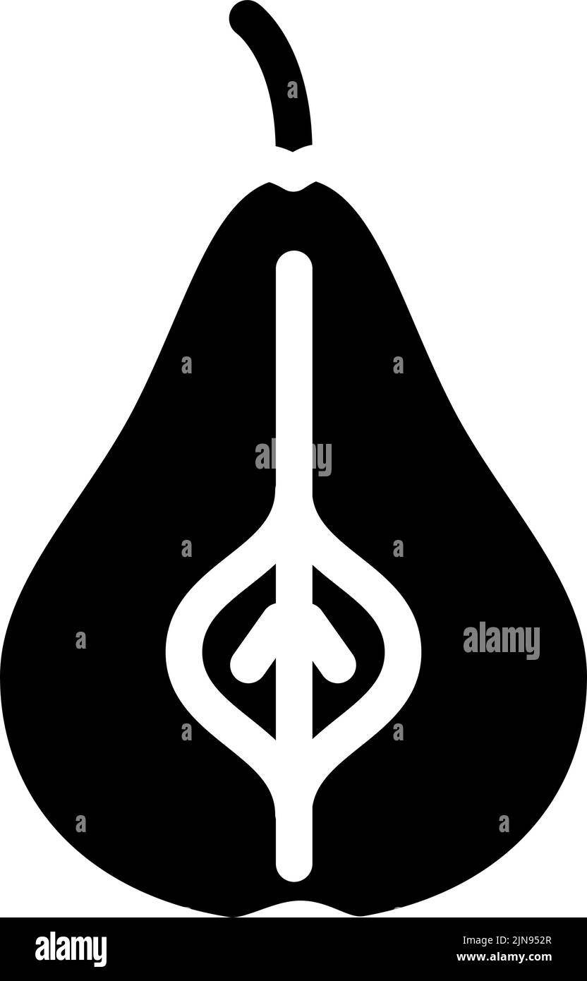 pear one cut glyph icon vector illustration Stock Vector Image & Art ...
