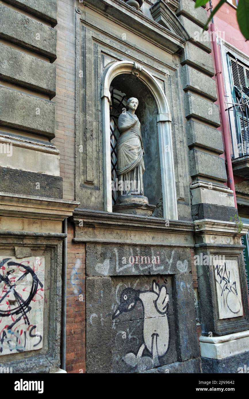 Sculpture in alcove, Naples, Campania, Italy, Europe Stock Photo