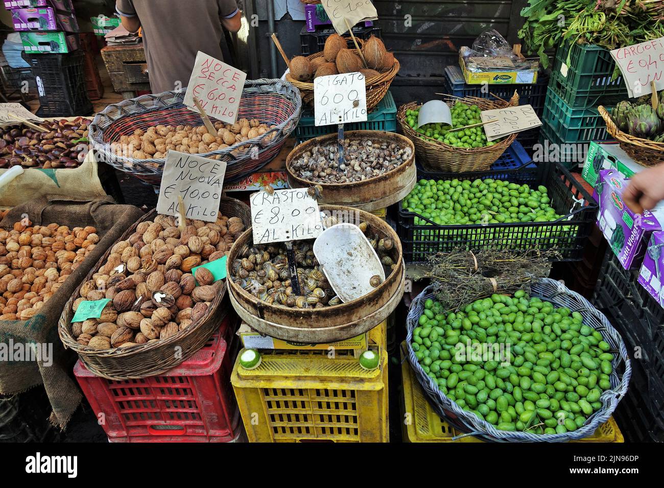 Vegetable market, Palermo, Sicily, Italy, Europe Stock Photo