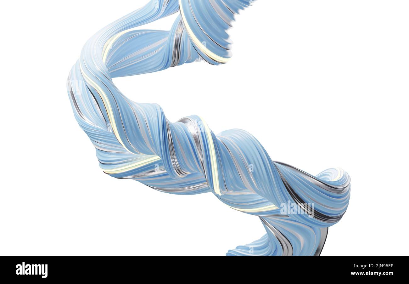 Abstract flowing curve lines, 3d rendering. Computer digital drawing ...