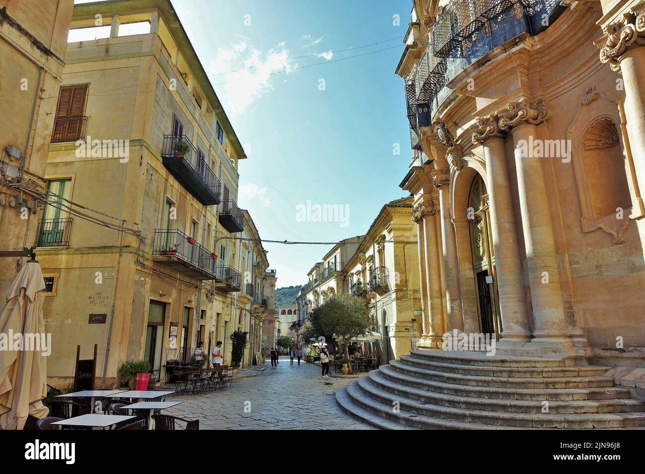Old building pillars, Palermo, Sicily, Italy, Europe Stock Photo