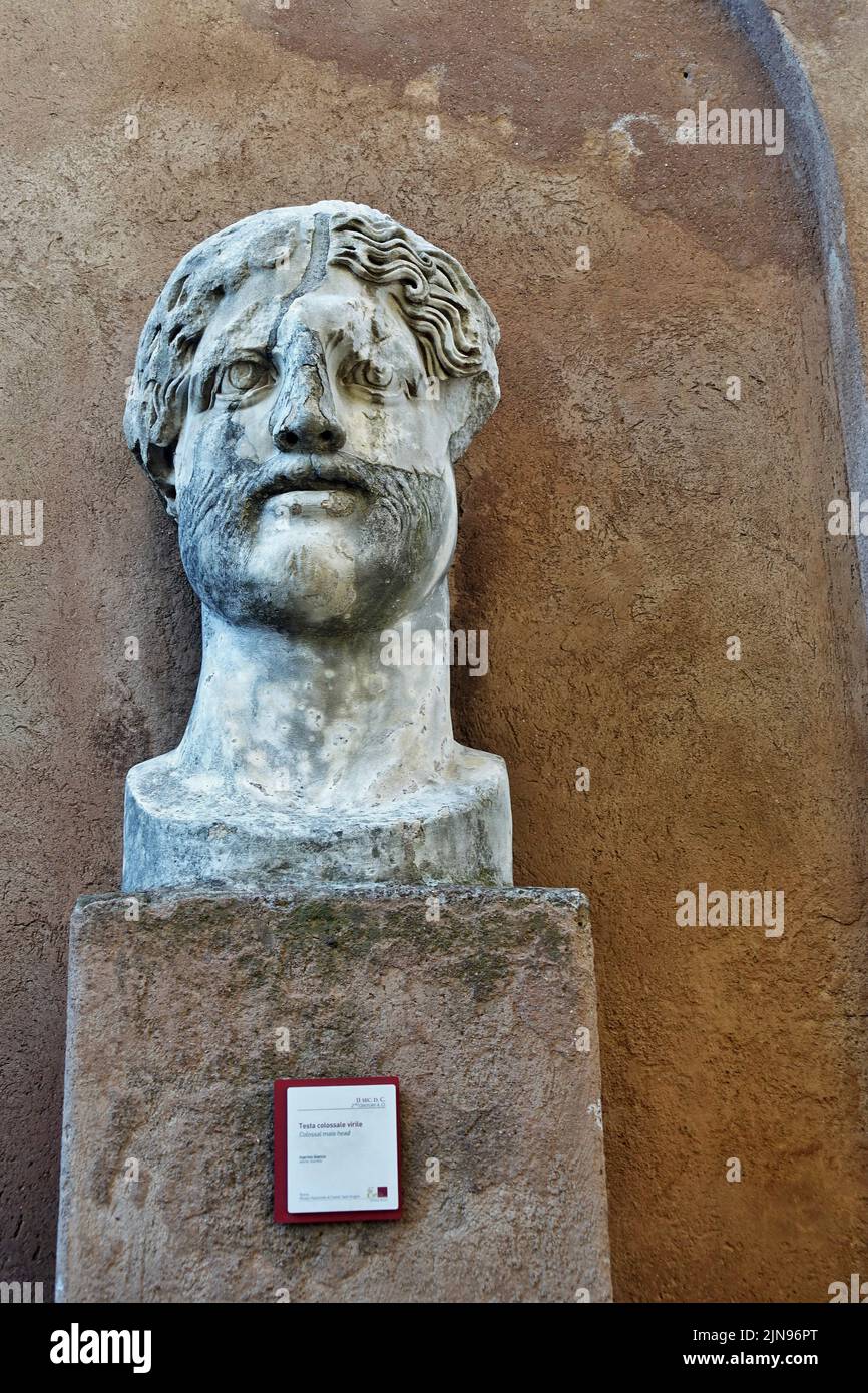 Sculpture of face, Rome, Lazio, Italy, Europe, Italian, European Stock Photo
