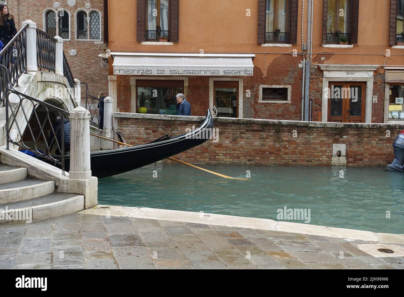 Bridge on canal, Venice, Veneto, Italy, Europe, Italian, European Stock Photo