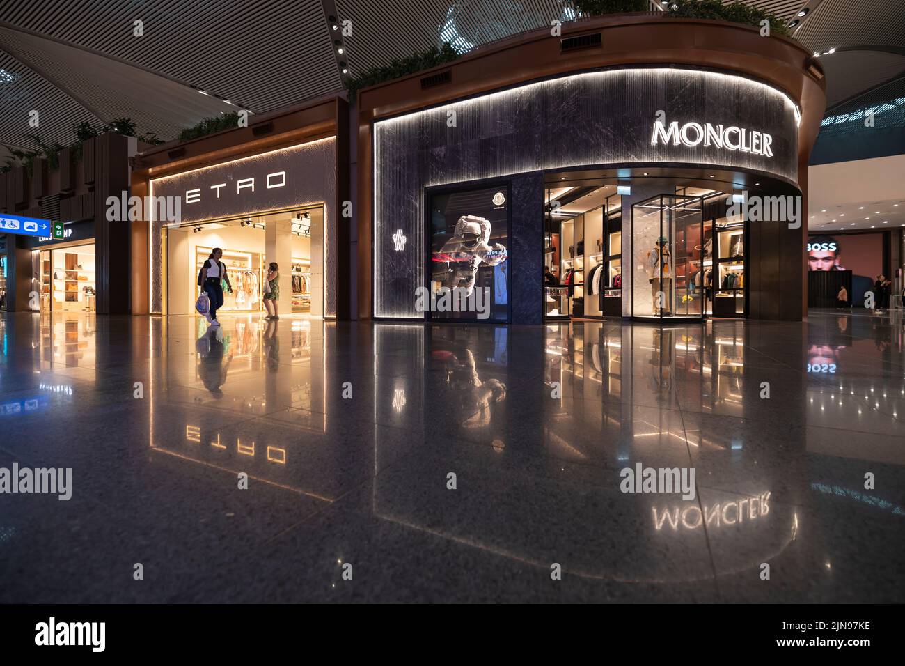 An inside shot of a modern Istanbul Airport with architecture