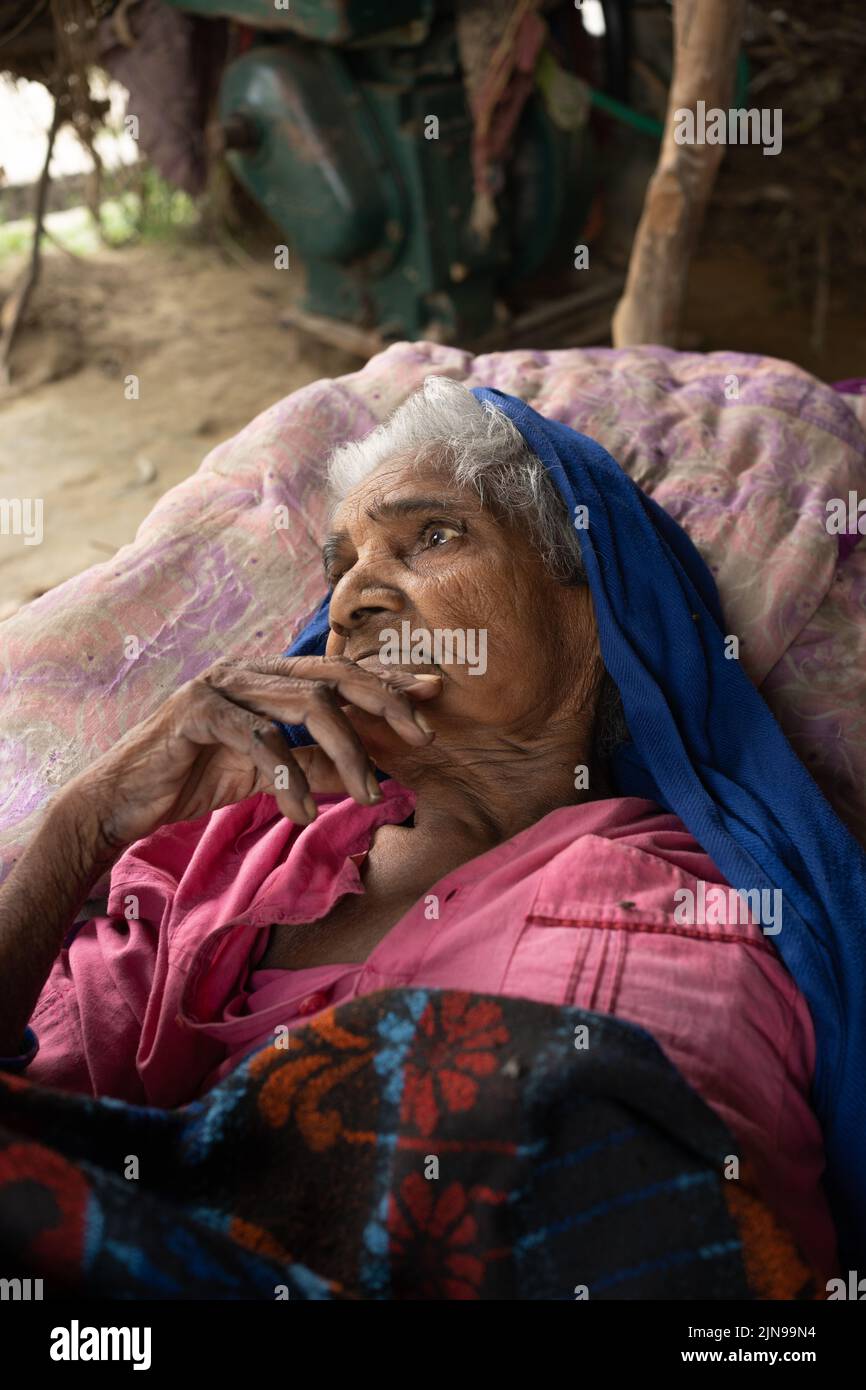 Unidentified Indian woman in a local hospital. Stock Photo