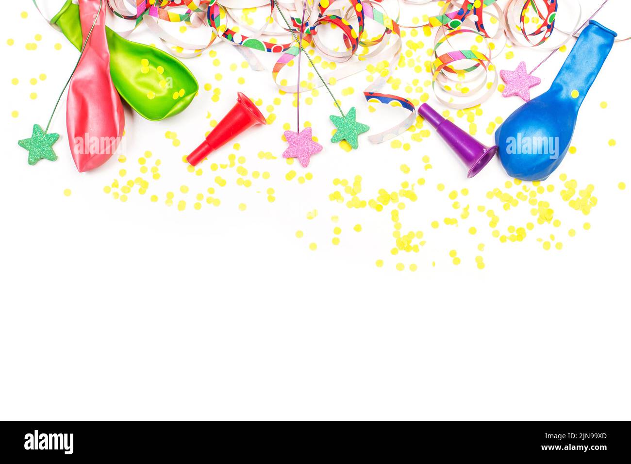 celebration-things-on-a-white-background-with-copy-space-stock-photo