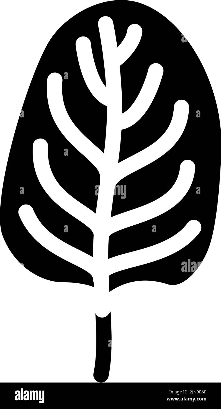 spinach leaf glyph icon vector illustration Stock Vector Image & Art ...