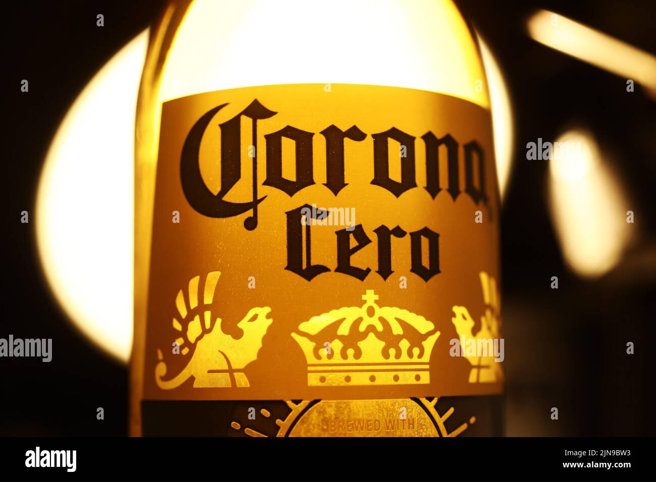 Nonalcoholic beer from Corona cero. Corona is a brand of beer produced