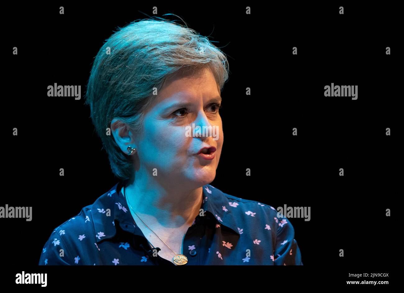First Minister Nicola Sturgeon during 'Iain Dale's All Talk with Nicola Sturgeon', at the Edinburgh International Conference Centre as part of the Edinburgh Festival Fringe. Picture date: Wednesday August 10, 2022. Stock Photo