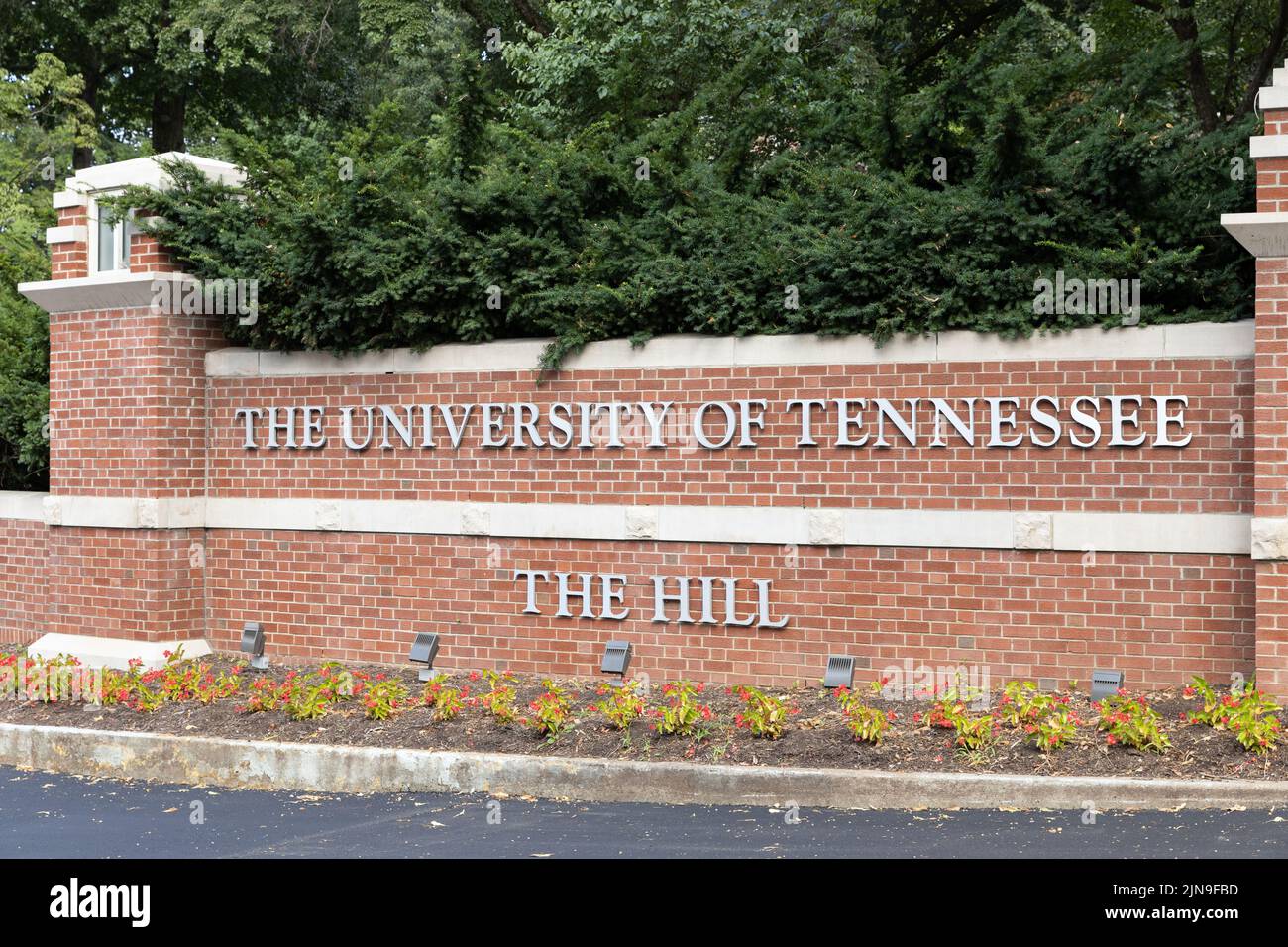 The Hill at the University of Tennessee features various academic buildings on the school's campus. Stock Photo