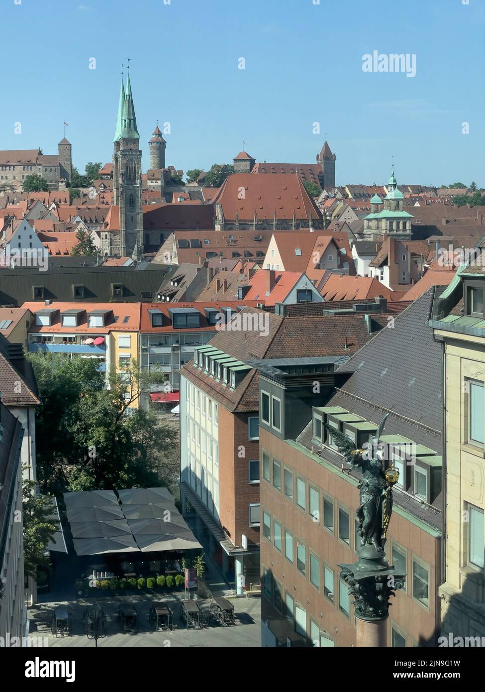 View on Nuremberg Castle and the old town of Nuremberg. Stock Photo