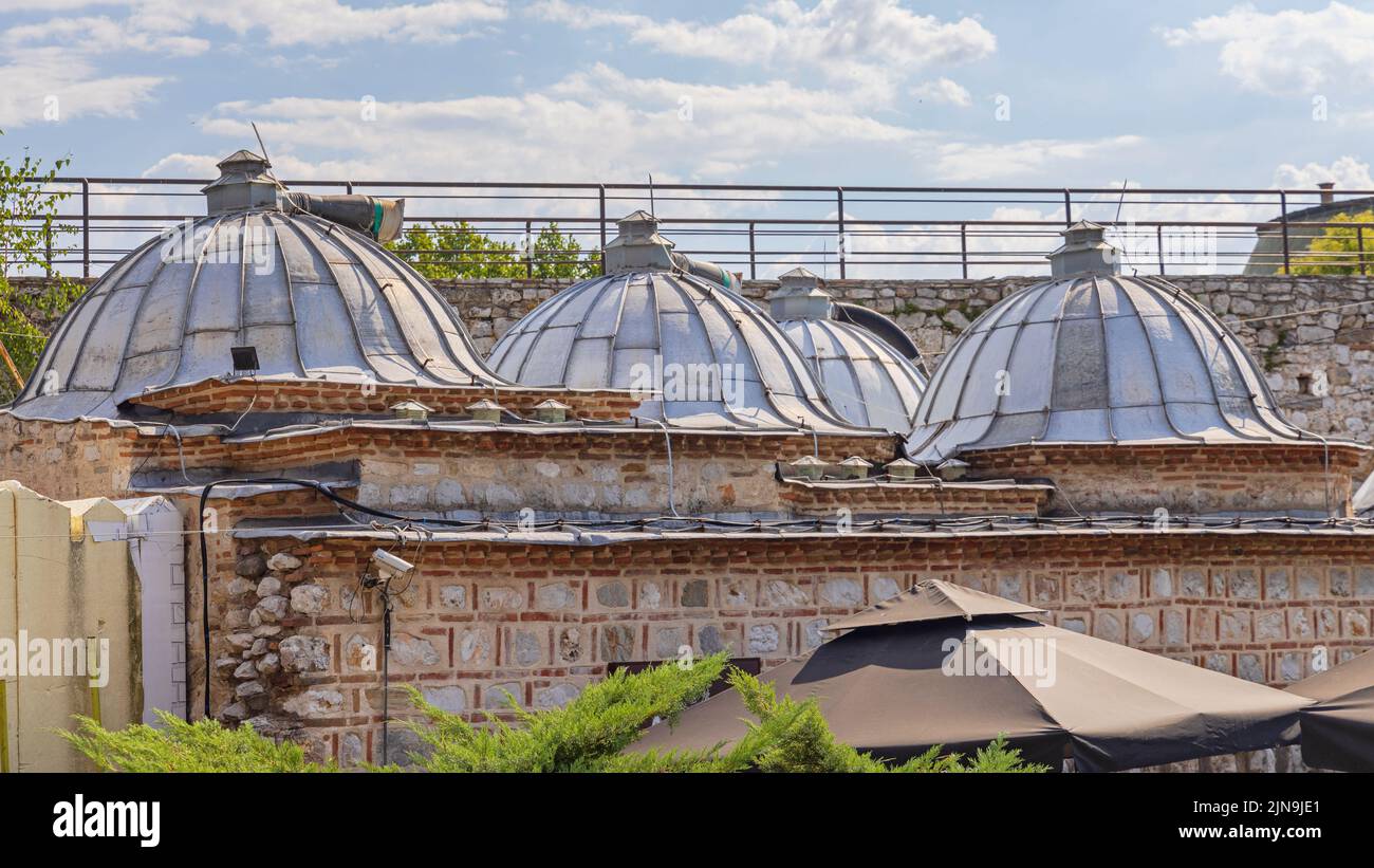 Roof Domes at Turkish Bath Hammam Historic Building in Nis Stock Photo