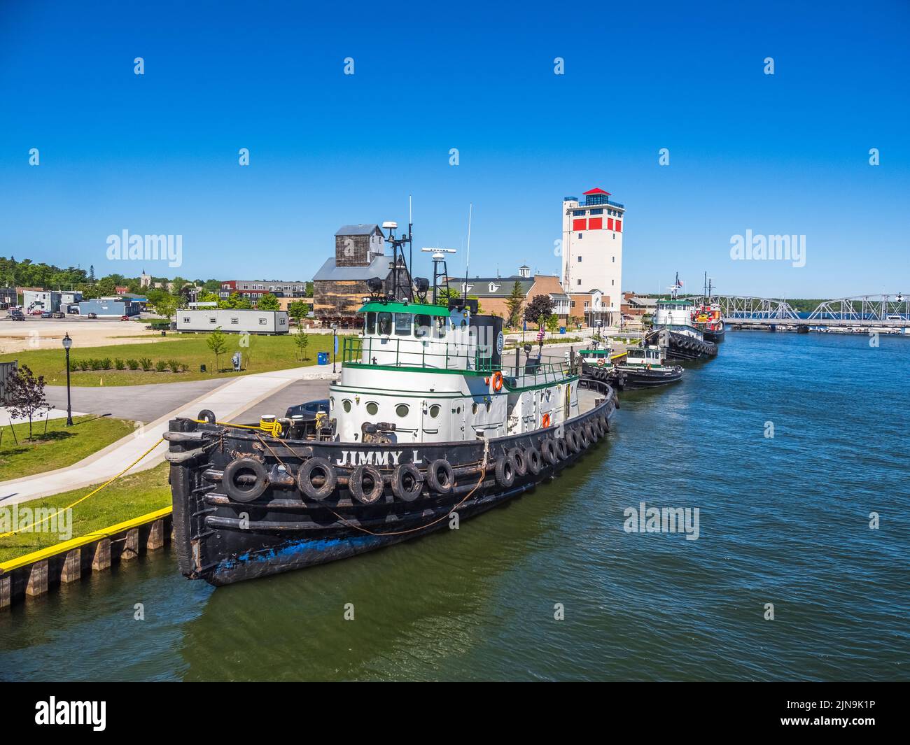 Tug boats docked near Door County Maritime Museum in Sturgeon Bay Wisconsin USA Stock Photo Alamy