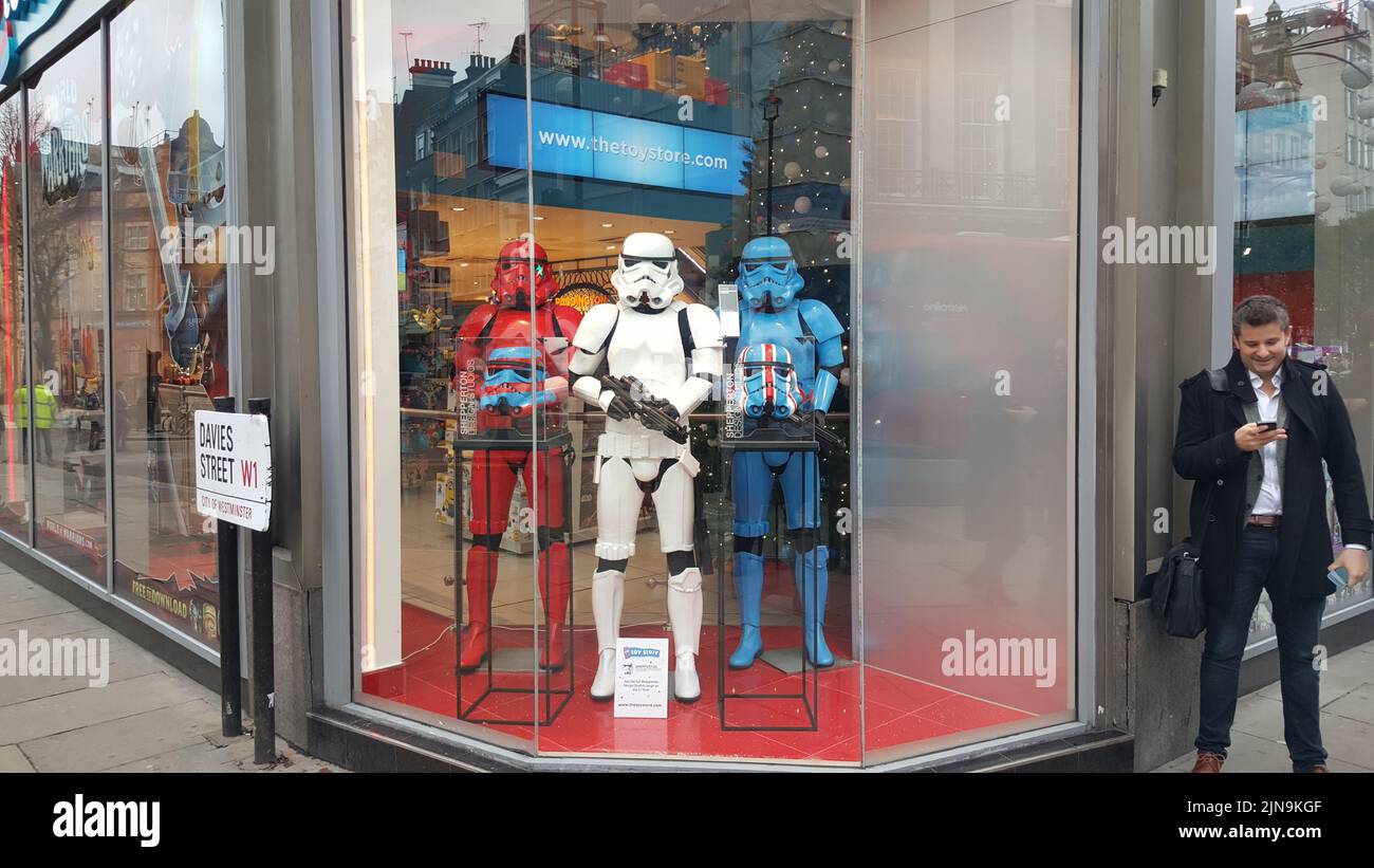 A modern Lego Starwars Shopping store with developed toys in London