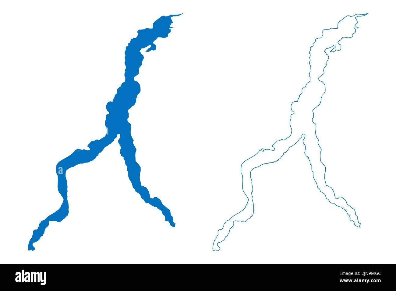 Lake Como Italian Republic Italy - Lake Como Italian Republic Italy Map Vector Illustration Scribble Sketch Lago Di Como Map 2JN9MGC