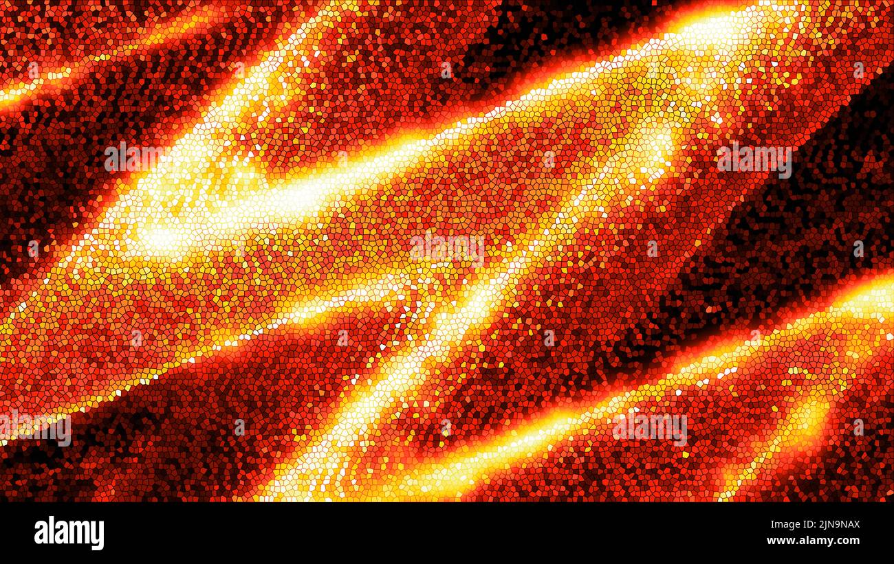 Fiery glowing shiny waves computer generated abstract background, 3d rendering Stock Photo