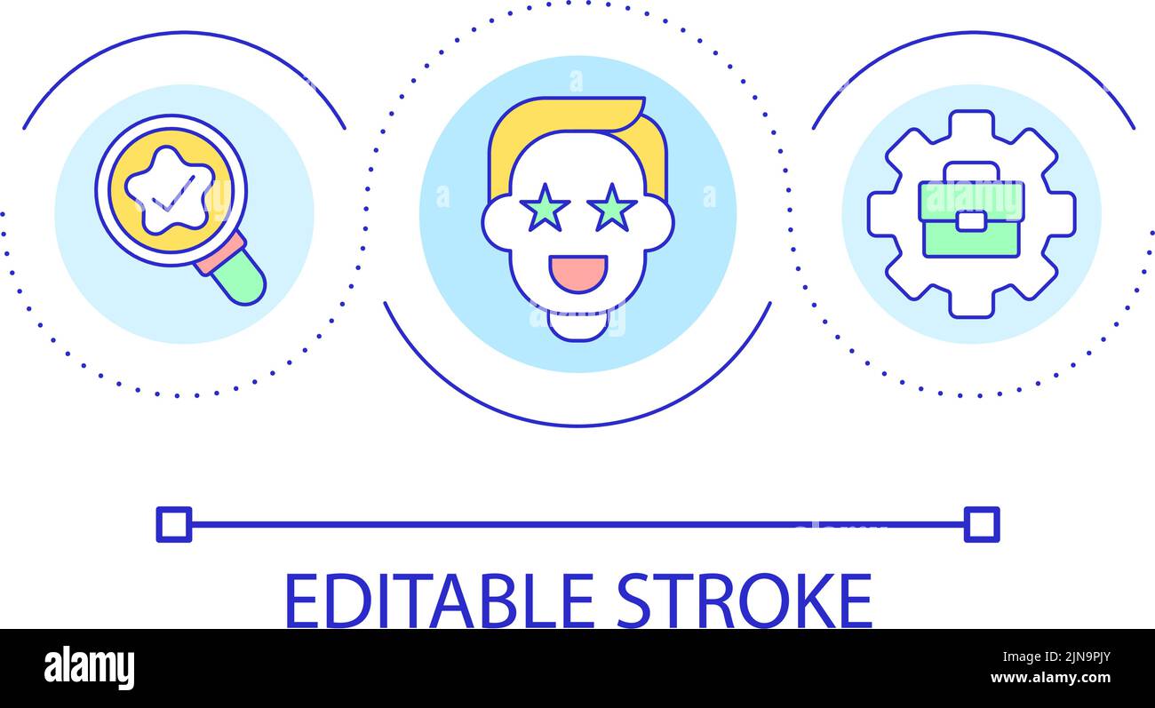 Measuring employee satisfaction loop concept icon Stock Vector