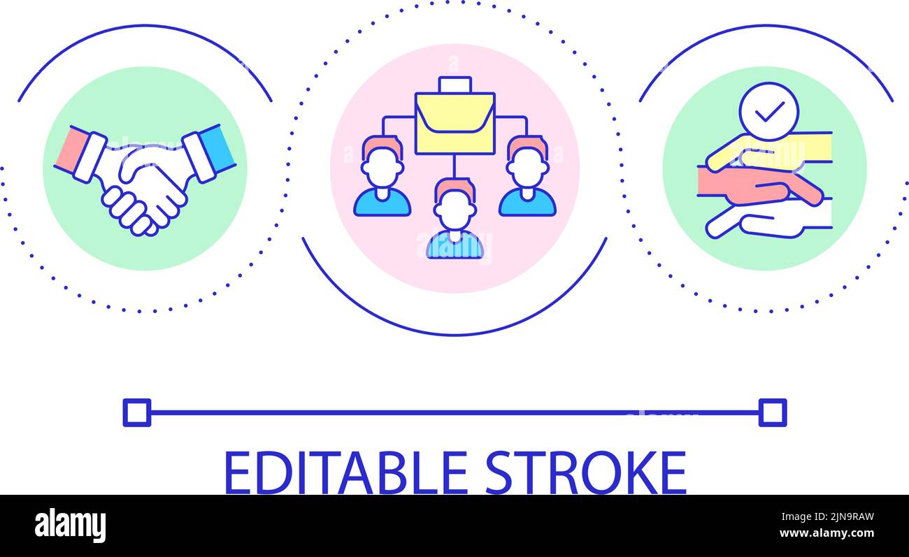 Improving employees cooperation loop concept icon Stock Vector