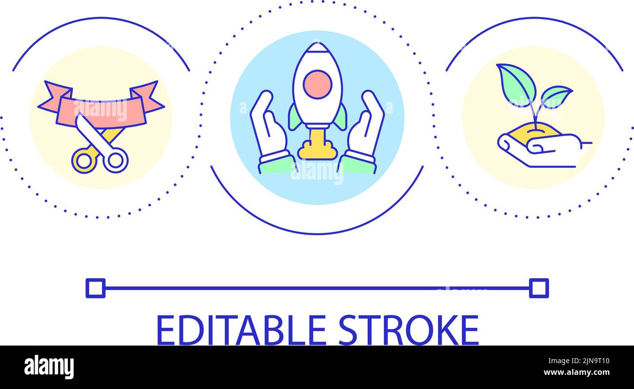 Announcing business startup loop concept icon Stock Vector Image & Art ...