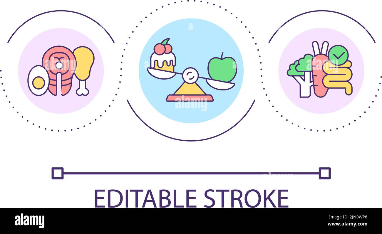 Prioritize good nutrition loop concept icon Stock Vector