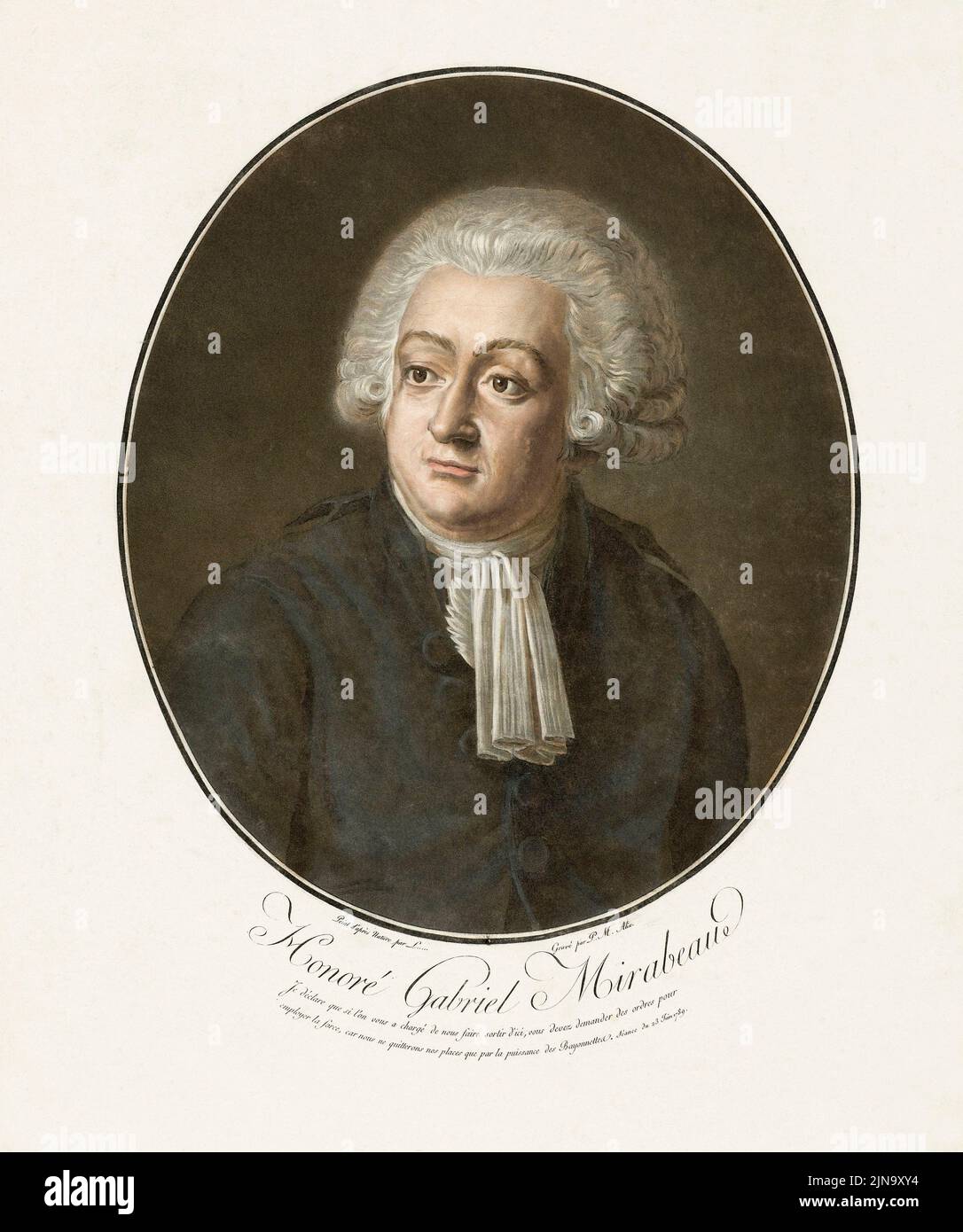 Honoré Gabriel Riqueti Mirabeau, Count of Mirabeau, 1749 -1791.  French revolutionary statesman.  After a late 18th century portait by an anonymous artist. Stock Photo