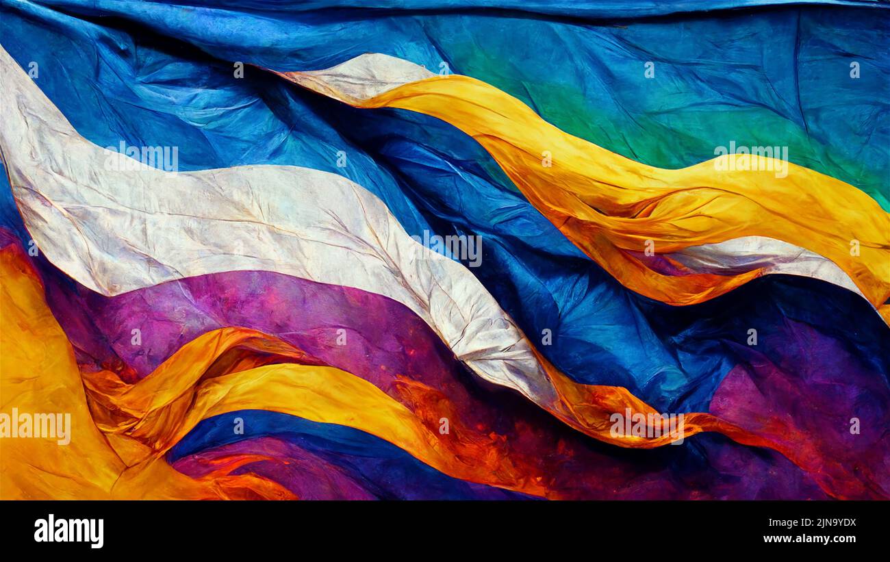 Full frame abstract background, colorful bright waving flag LGBT symbol. LGBTQ community sign and rights pride concept Stock Photo