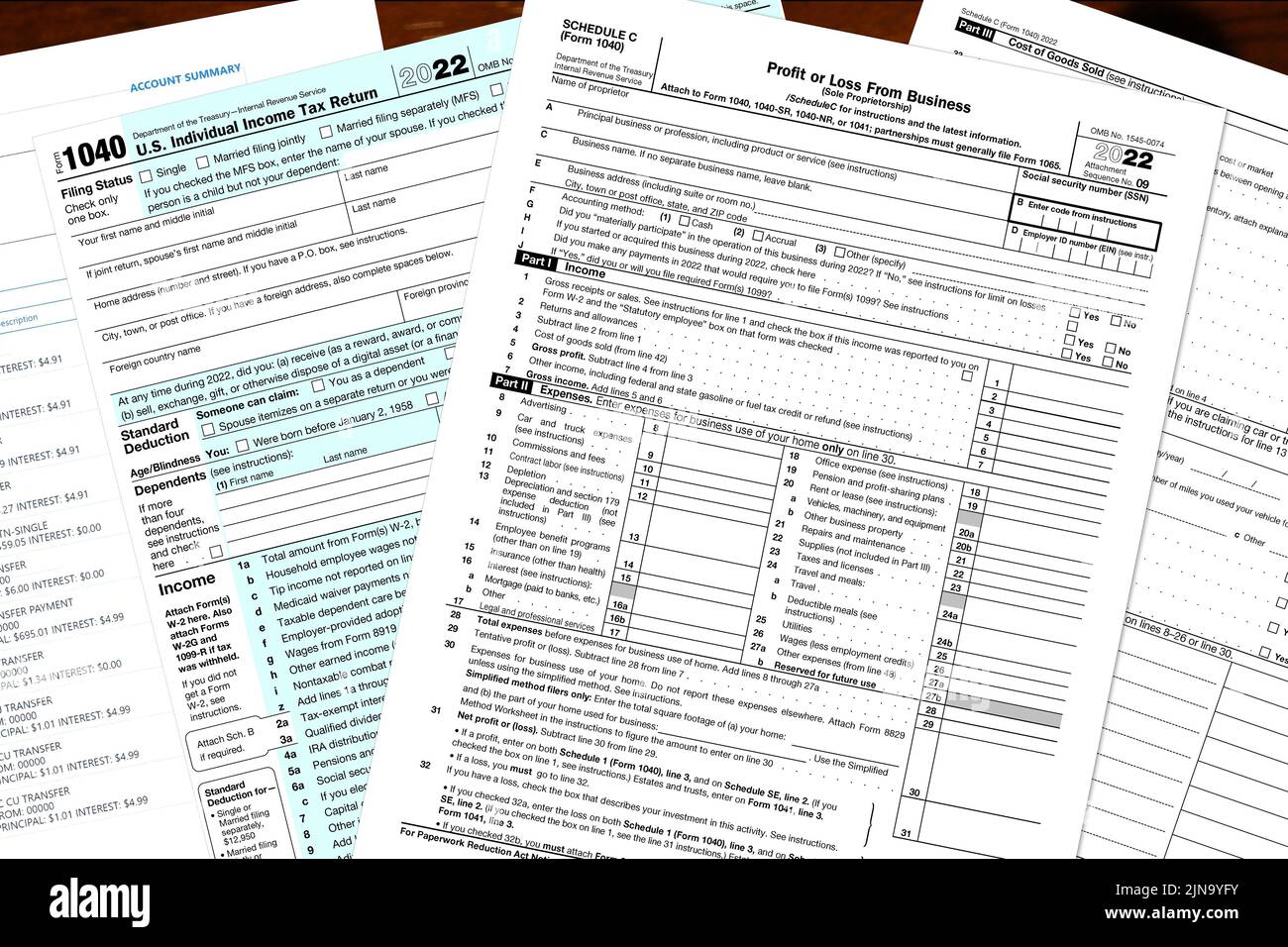 2022 IRS tax forms on a desktop Stock Photo Alamy