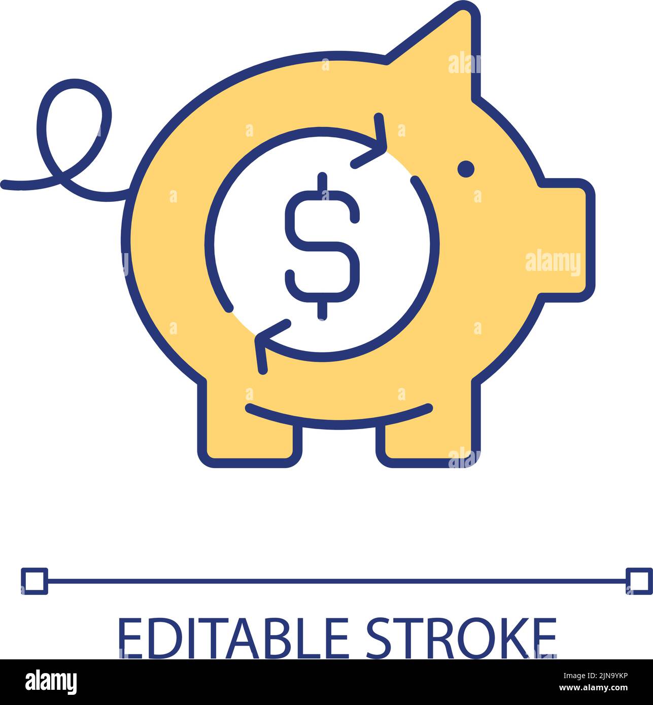 Piggy bank with dollar sign RGB color icon Stock Vector Image & Art - Alamy