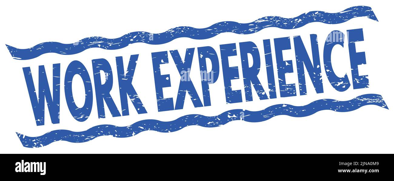 WORK EXPERIENCE text written on blue lines stamp sign. Stock Photo