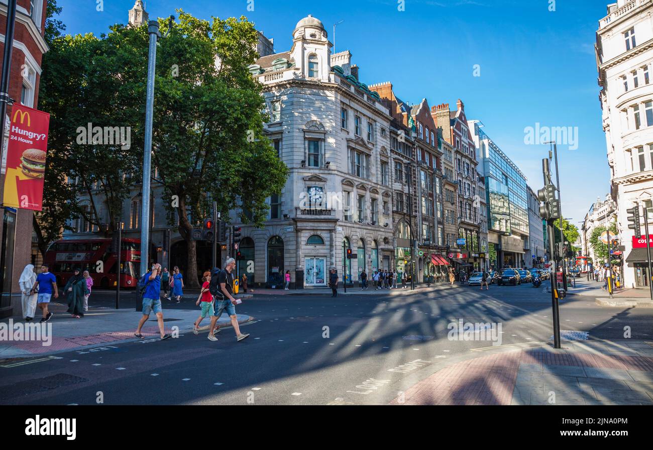 A street scene in the West End of London,England,UK Stock Photo