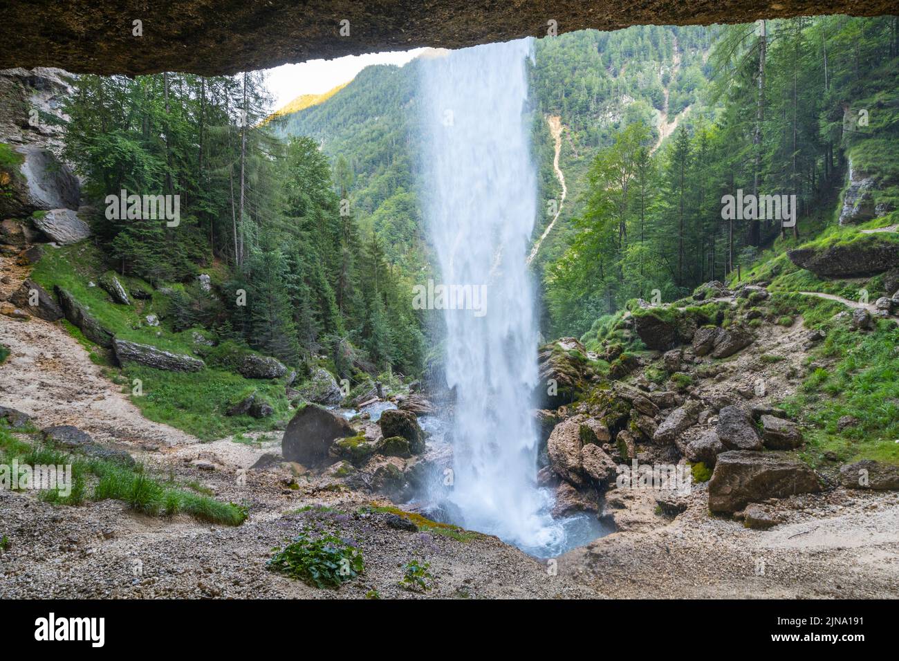 Pericnik Waterfall in Julian Alps Stock Photo