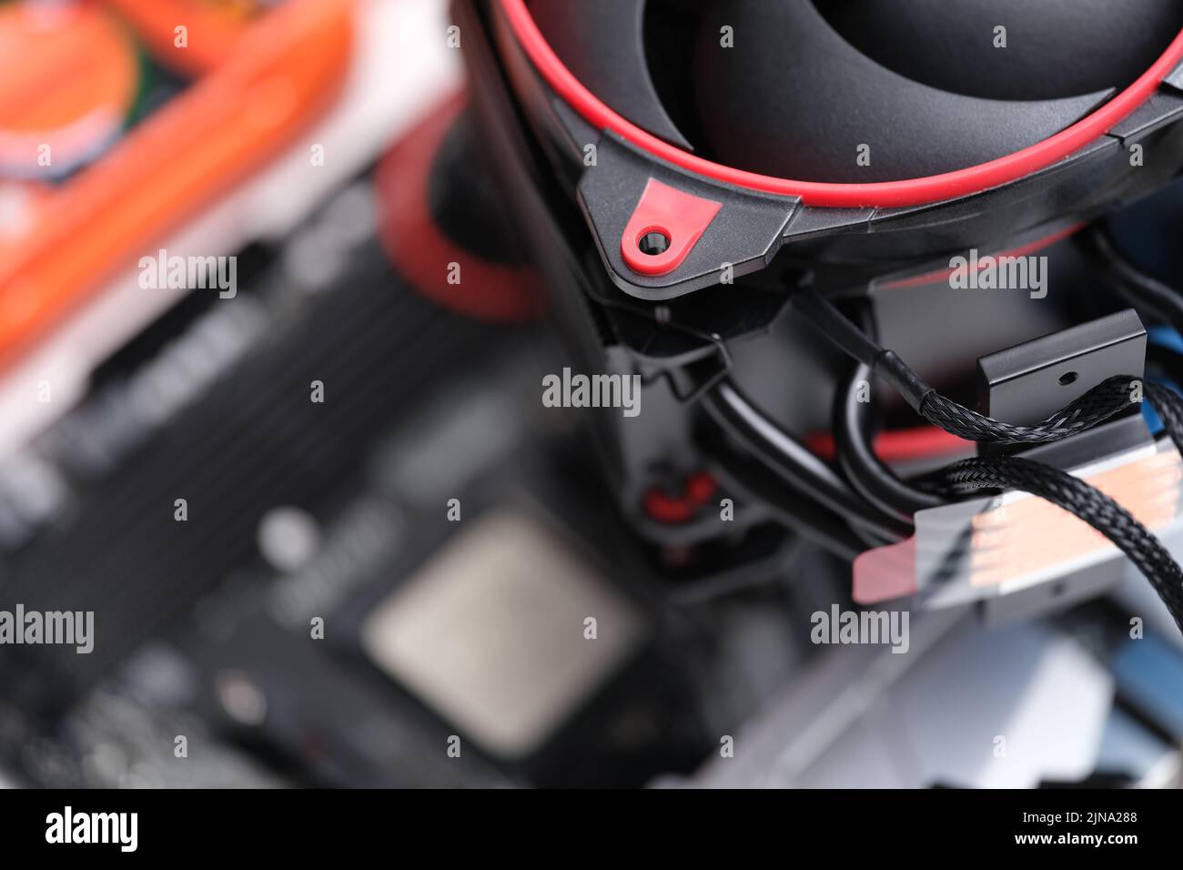 Mounting computer cooler fan on computer system unit Stock Photo Alamy