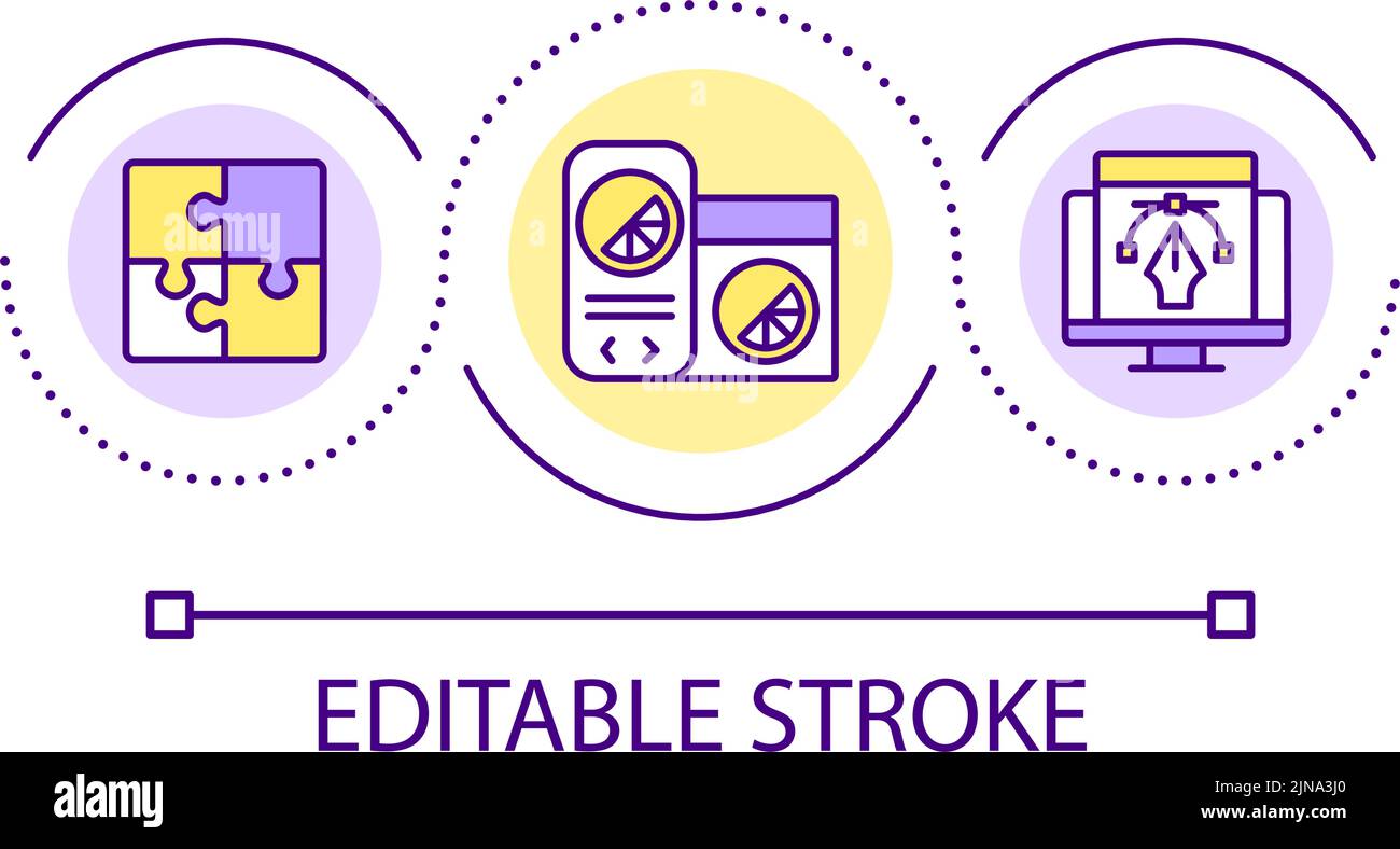 Website content making loop concept icon Stock Vector