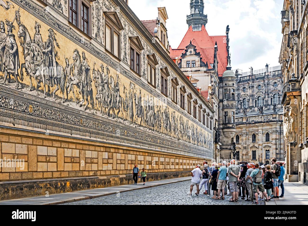 Dresden (Sachsen, Germany): Fürstenzug; Procession of Princes Stock Photo