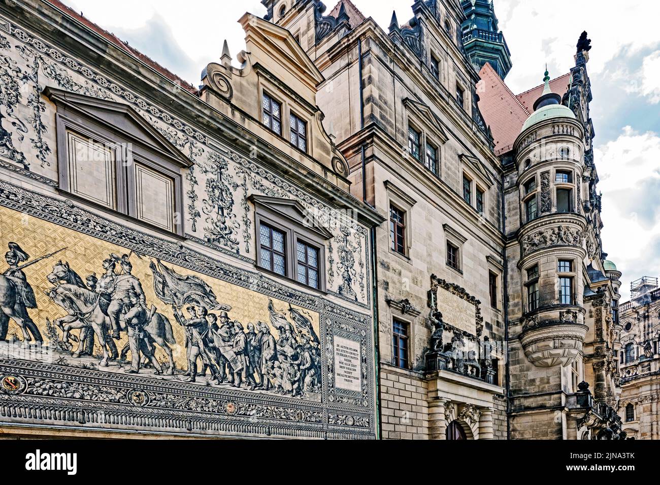 Dresden (Sachsen, Germany): Fürstenzug; Procession of Princes Stock Photo