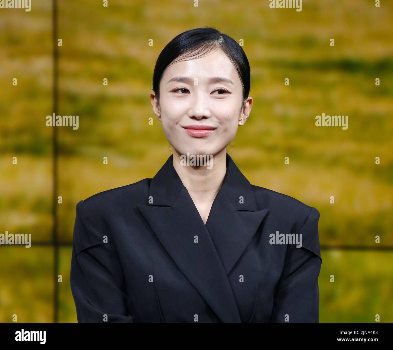 Park Ji-Yeon, August 9, 2022 : South Korean actress Park Ji-Yeon attends a production press conference for upcoming Netflix original series 'A Model Family' in Seoul, South Korea. Credit: Lee Jae-Won/AFLO/Alamy Live News Stock Photo