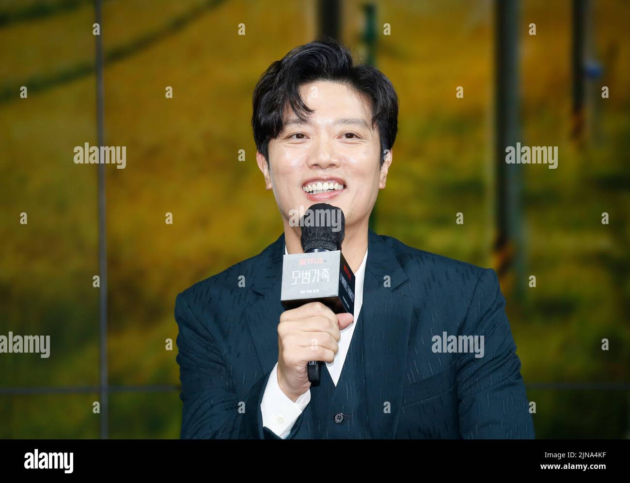 Park Hee-Soon, August 9, 2022 : South Korean actor Park Hee-Soon attends a production press conference for upcoming Netflix original series 'A Model Family' in Seoul, South Korea. Credit: Lee Jae-Won/AFLO/Alamy Live News Stock Photo