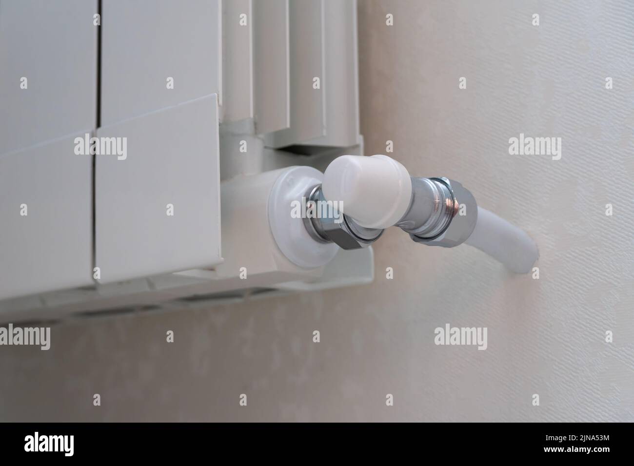 Close-up of the temperature controller of the water heating system in a ...